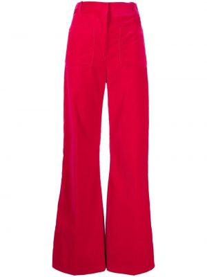 Relaxed fit ravne hlače Victoria Beckham roza