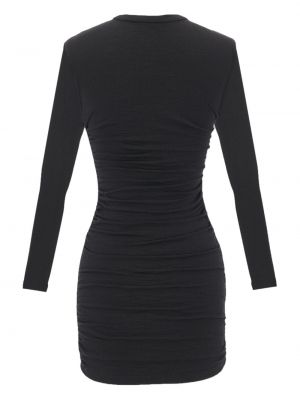 Drapované vlněné večerní šaty Saint Laurent černé