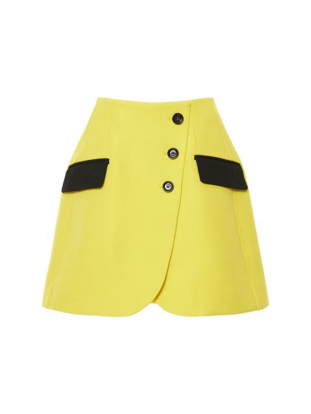 Asymetrické vlněné mini sukně Dolce & Gabbana žluté