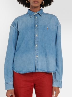 Rifľová košeľa Polo Ralph Lauren modrá