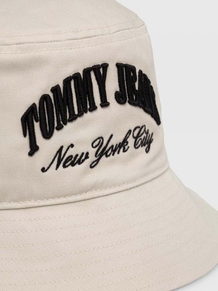 Pamučni šešir Tommy Jeans bež
