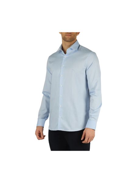 Camisa con bordado slim fit de algodón Michael Kors azul