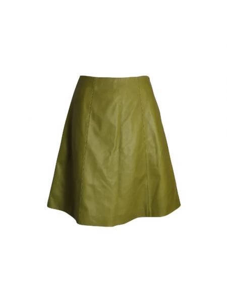Spódnica skórzana retro Prada Vintage zielona