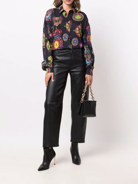 Raštuota džinsiniai marškiniai Versace Jeans Couture juoda