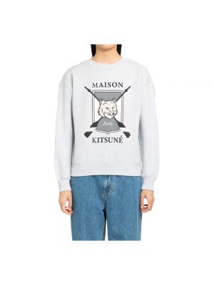 Sweatshirt mit print Maison Kitsuné grau