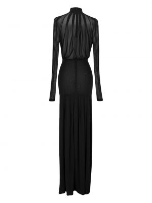 Przezroczysta sukienka wieczorowa Saint Laurent czarna