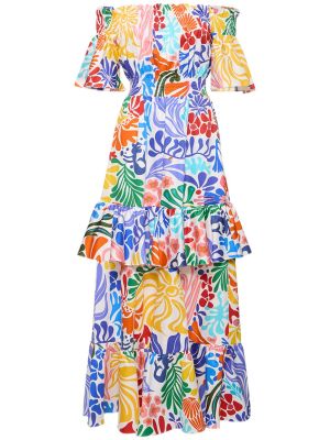 Květinové bavlněné dlouhé šaty Borgo De Nor