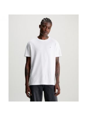 Camiseta de algodón Calvin Klein Jeans blanco