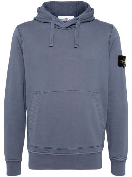 Pamuklu hoodie Stone Island mavi