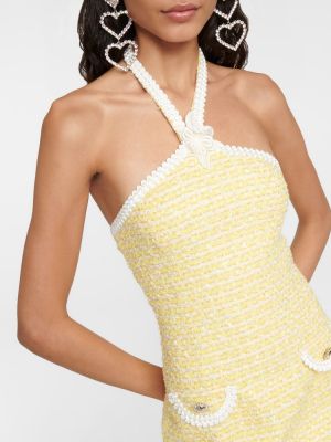 Mini robe en tweed Alessandra Rich jaune