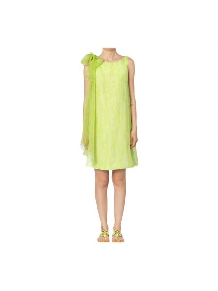 Sukienka mini z kokardką elegancka Emporio Armani zielona