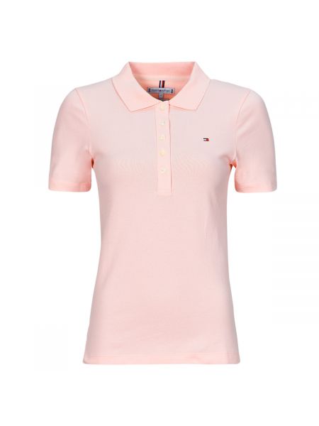 Polo slim fit z krótkim rękawem Tommy Hilfiger różowa