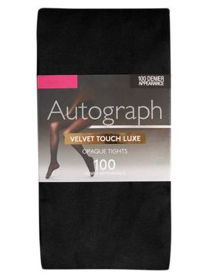 Womens Autograph 100 Denier Velvet Touch Luxe Tights - Black, Black