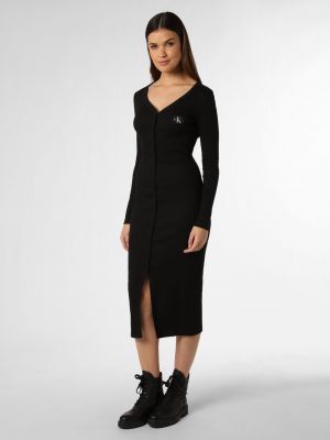 Sukienka długa bawełniana Calvin Klein Jeans czarna