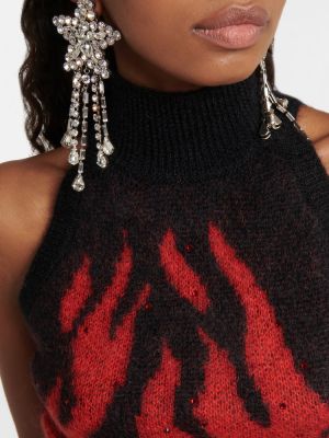 Moherowy sweter Alessandra Rich czarny