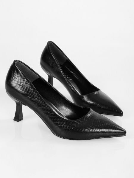 Ниски обувки със змийски принт Shoeberry черно