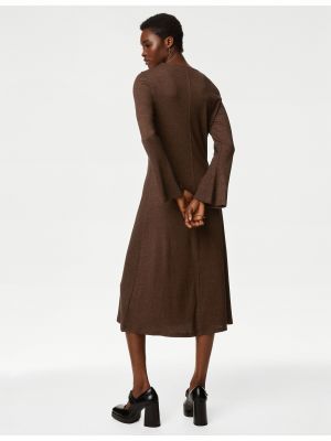 Midi šaty Marks & Spencer hnědé
