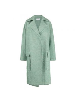Płaszcz wełniany oversize Victoria Beckham zielony