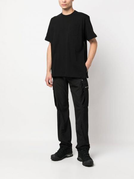 Jersey t-shirt mit reißverschluss Sacai schwarz