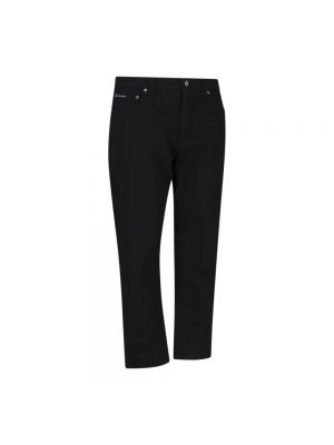 Pantalones chinos de cuero slim fit Dolce & Gabbana negro