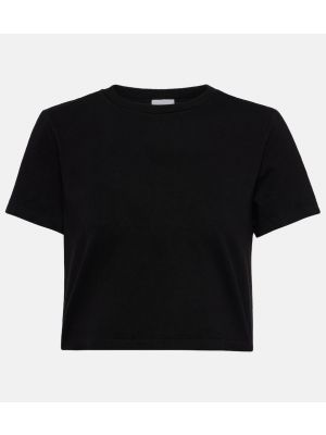 Crop top de algodón de tela jersey Re/done negro