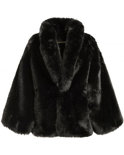 Manteau de fourrure Saint Laurent noir