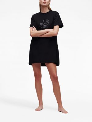 Chemise en coton à imprimé Karl Lagerfeld noir