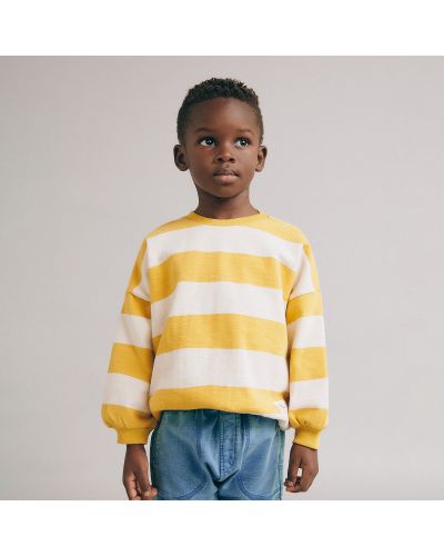 Reserved - Bawełniana bluza w paski - Żółty