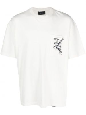 T-shirt con stampa Represent bianco
