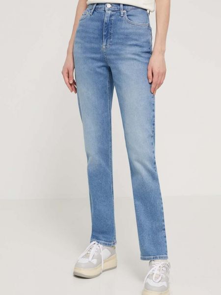 Proste jeansy z wysoką talią Tommy Jeans niebieskie