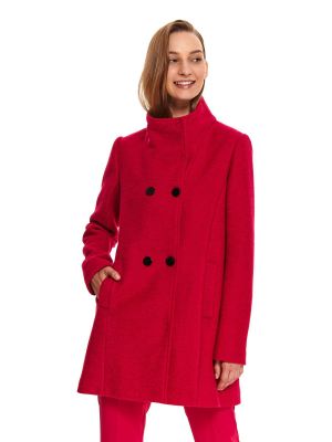 Едноцветно палто Top Secret червено