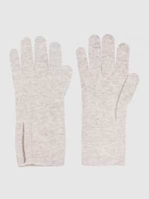 Серые меланжевые перчатки Brunello Cucinelli