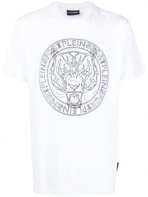 T-shirt mit print mit tiger streifen Plein Sport weiß