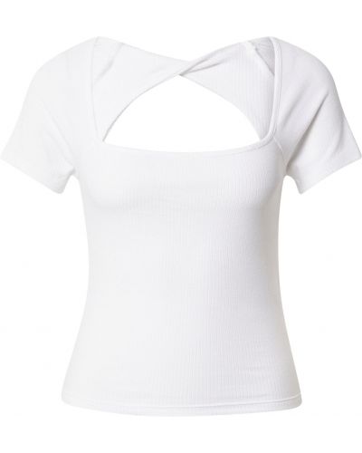 Marškinėliai slim fit Gina Tricot balta