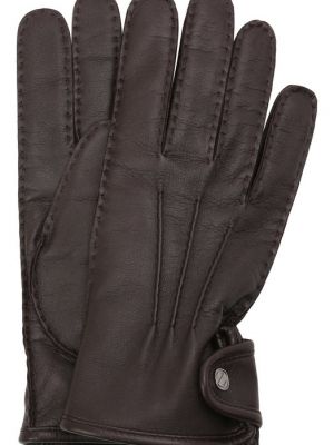 Кожаные перчатки Ermenegildo Zegna коричневые