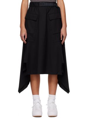 Черная классическая юбка-миди