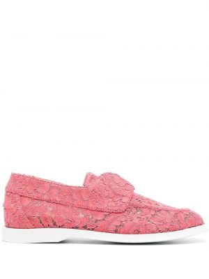 Φλοράλ loafers με δαντέλα Le Silla ροζ