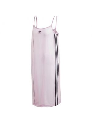 Розовое платье миди с вырезом на спине Adidas