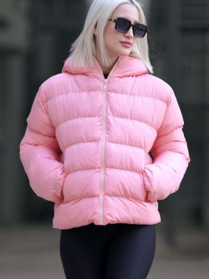 Παλτό με κουκούλα Madmext ροζ