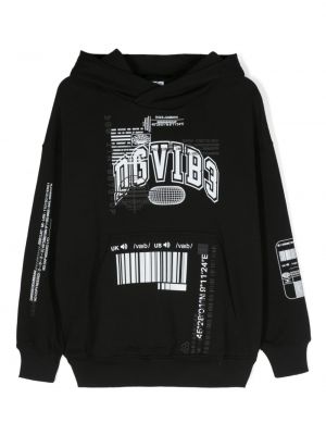Pamučna hoodie s kapuljačom s printom Dolce & Gabbana Dgvib3 crna