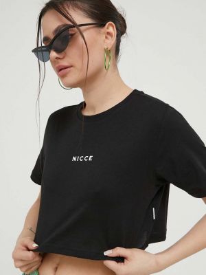 Памучна тениска Nicce черно