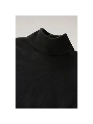 Jersey cuello alto con cuello alto de tela jersey clásico Woolrich negro