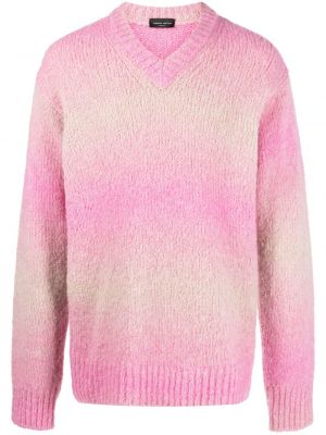Sweatshirt mit v-ausschnitt mit farbverlauf Roberto Collina pink