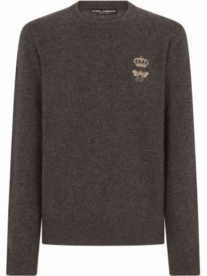 Jersey con bordado de tela jersey Dolce & Gabbana gris