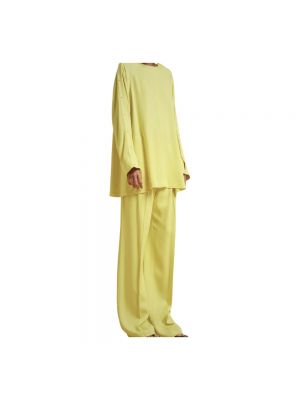 Spodnie drapowane Liviana Conti żółte
