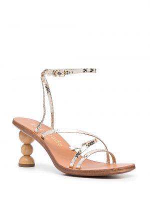 Dabīgās ādas sandales ar papēžiem Kate Spade zelts