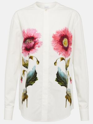 Памучна блуза на цветя Giambattista Valli бяло