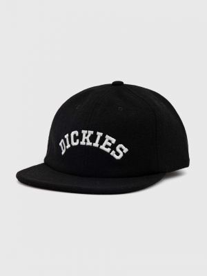 Вълнена шапка с козирки с апликация Dickies черно