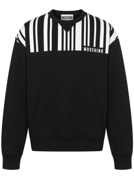 Pamučna dugi sweatshirt s printom Moschino crna