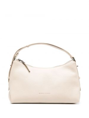 Δερμάτινη τσάντα shopper Brunello Cucinelli λευκό